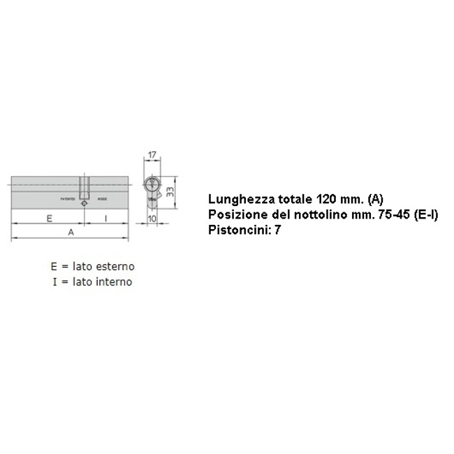 Vendita online Cilindro per spranga 120 mm.